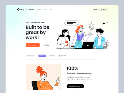 Exploring landing page agency art branding business creative agency design digital agency header illustration illustrations logo meeting product design research trend ui web web app web design website