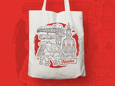 TOTE BAG ILLUSTRATION design illustration nantes procreate tote bag typography