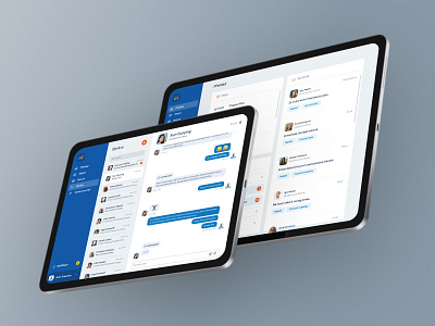 Messages Conversation app blue design ipad light messages ui ux