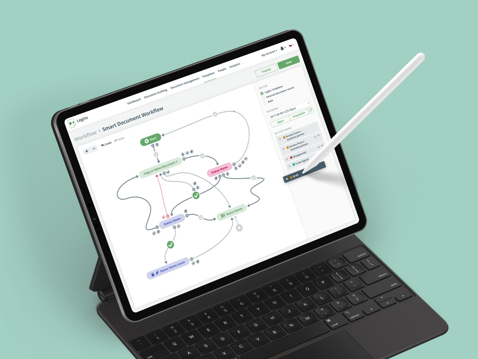 Example of Legito – Workflow Designer