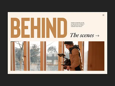 Behind blog branding camera design header minimal typography ui ux web webdesign website