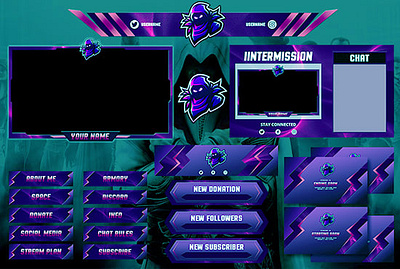 Twitch Overlay Template 3d animation branding design f.i shamim ahmed facecam graphic design illustration logo motion graphics mtwitch overlary streamer twitch ui