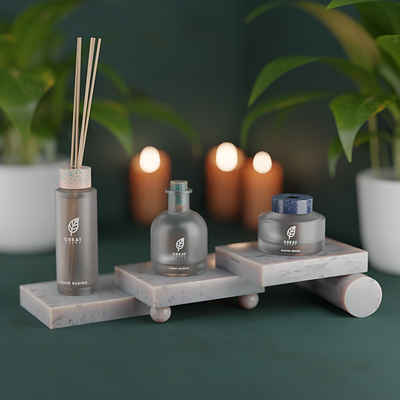 Reed Diffuser Zen 3d blender blendercycles branding design graphic design logo product photography virtual photography