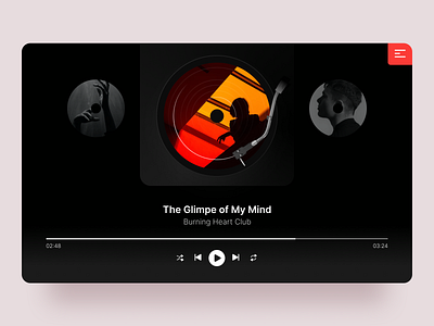 Music Vinyl Record Player - Design Exploration black bold clean dark ui desktop exploration minimalist music player record recorder sound ui ui design vinyl web design