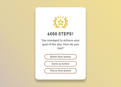 Pop-Up / Overlay - Daily UI 016 016 achievement daily 100 challenge daily ui dailyui dailyui16 dailyuichallenge design habit overlay popup steps tracker ui uidesign