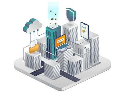 Smart city with cloud server and smartphone data security mobile