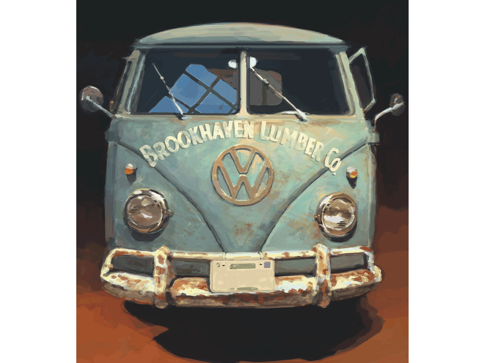 Crusty study painting photoshop study vw van