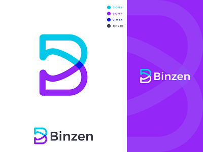 Binzen Logo Design b letter logo b letter logo design b logo binzen binzen logo binzen logo design brand identity branding dribble graphic design khaled pappu kp kp graphic lab letter logo logo logo design logo mark logos