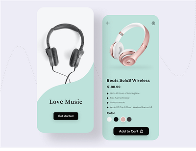 Headphone app UI app app design clean design headphone minimalist modern music simple ui ui design ux