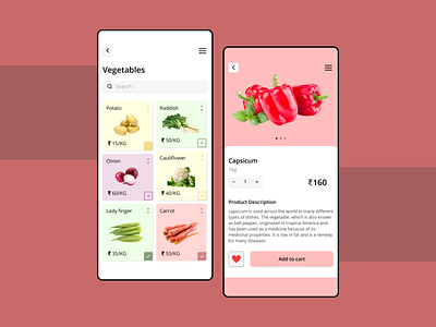 Vegetable delivery app app branding design illustration logo mobile app design typography ui ux vector