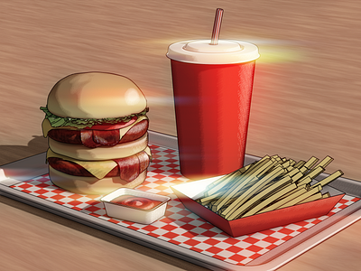 Classic American Double Cheeseburger 3d 3d art 3d artwork 3d illustration blender blender 3d blender3dart blendercycles design illustration