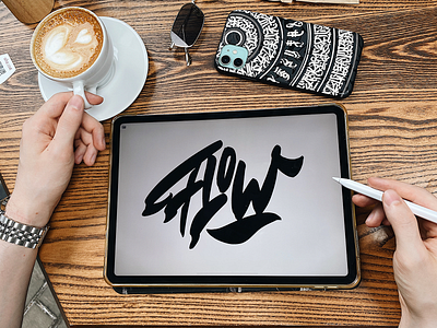 Flow - Logo Sketch for Streetwear Brand from Melbourne branding calligraphy clothing design fashion font free hand lettering identity lettering logo logotype mark packaging script sketches streetwear type typo typography