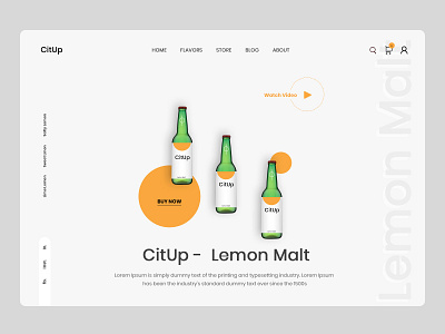 Lemon Drink Store design drink ecommerce homepage lemon drink ui ui design web design