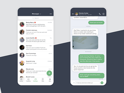 Buildium mobile app android design ios iphone maintenance messages mobile product request task ui ux