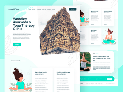 Landing page concept : Initial draft ayur ayurved branding design homepage illustration landing page logo studio ui uidesign vector web yoga