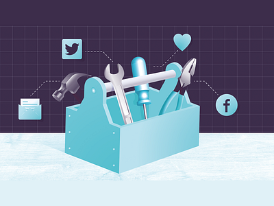 Marketing tools pt. 1 icons illustration marketing social media tools ui