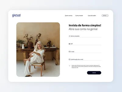 Pre-registration landing bank brasil brazil design investments ui ux web website