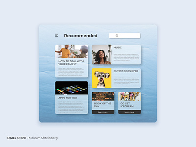 Daily UI Challenge 091 - Curated For You 091 app curated for you dailyui design ui uidesign windows