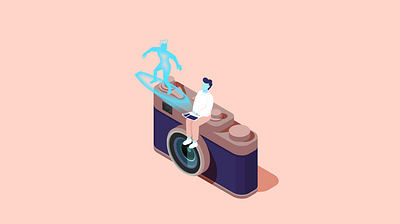 Memories analogue illustration isometric photography polaroid ui