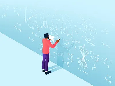 Research data development illustration math research science student university