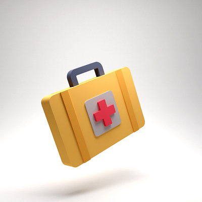 Medical Bag 3d bag blender branding medical plus red ui