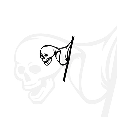 Skull Flag logo (for sale) bow buy design flag flags for sale halloween head horror logo logos logotype modern pirate pirates sale sales skeleton skull skulls