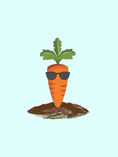 Cool carrot digital art drawing food graphic design illustration leaves minimal nature vegetable