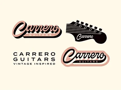 Carrero Guitars Branding branding custom type logo custom typography graphic design guitar guitar company guitar illustration illustration lettering logo design script logo