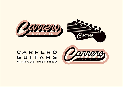 Carrero Guitars Branding branding custom type logo custom typography graphic design guitar guitar company guitar illustration illustration lettering logo design script logo