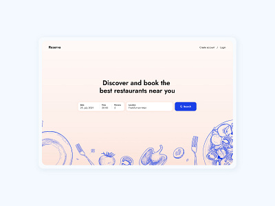 Daily UI #022 – Search 022 booking concept dailyui dailyui 022 dailyui challenge illustration reservation restaurant search search bar search function search screen ui ui design webdesign