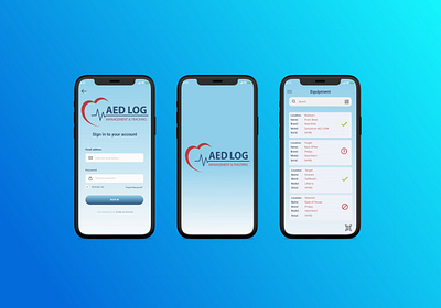 UI/UX Design for AED LOG Mobile App app app design branding design illustration logo mobile ui design prototype ui vector