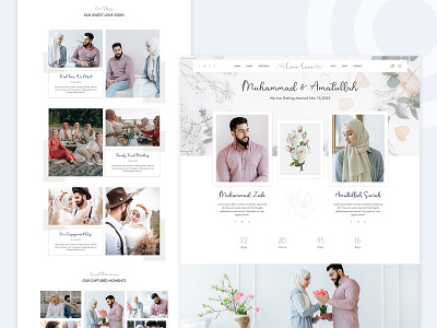 Love Love - Muslim Wedding Announcement announcement invitation muslim muslim wedding ui ux webdesign website wedding wedding announcement