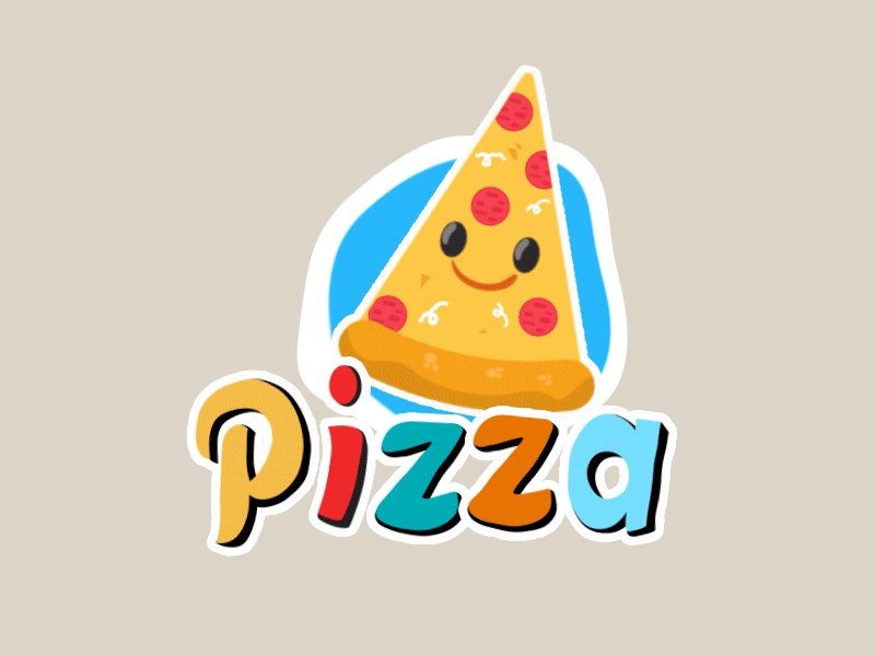 Sticker GIFs animation gif lettering motion graphics pizza sticker