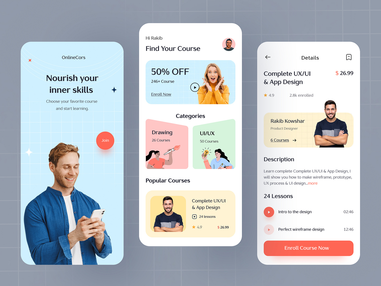Online Course App by Rakib Kowshar for Orizon: UI/UX Design Agency on Online Course App by Rakib Kowshar for Orizon: UI/UX Design Agency on