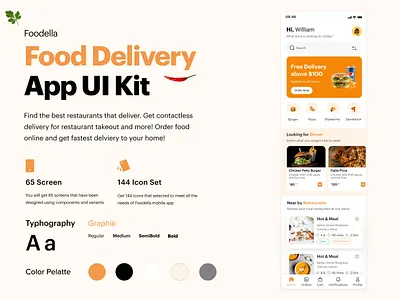 Food Delivery App 🍔 android app behance best creative design designinspiration doordash dribble food food delivery illustration ios logo mobile app top tredning uber ui yelp