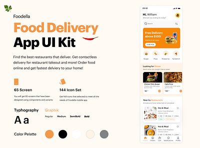 Food Delivery App 🍔 android app behance best creative design designinspiration doordash dribble food food delivery illustration ios logo mobile app top tredning uber ui yelp