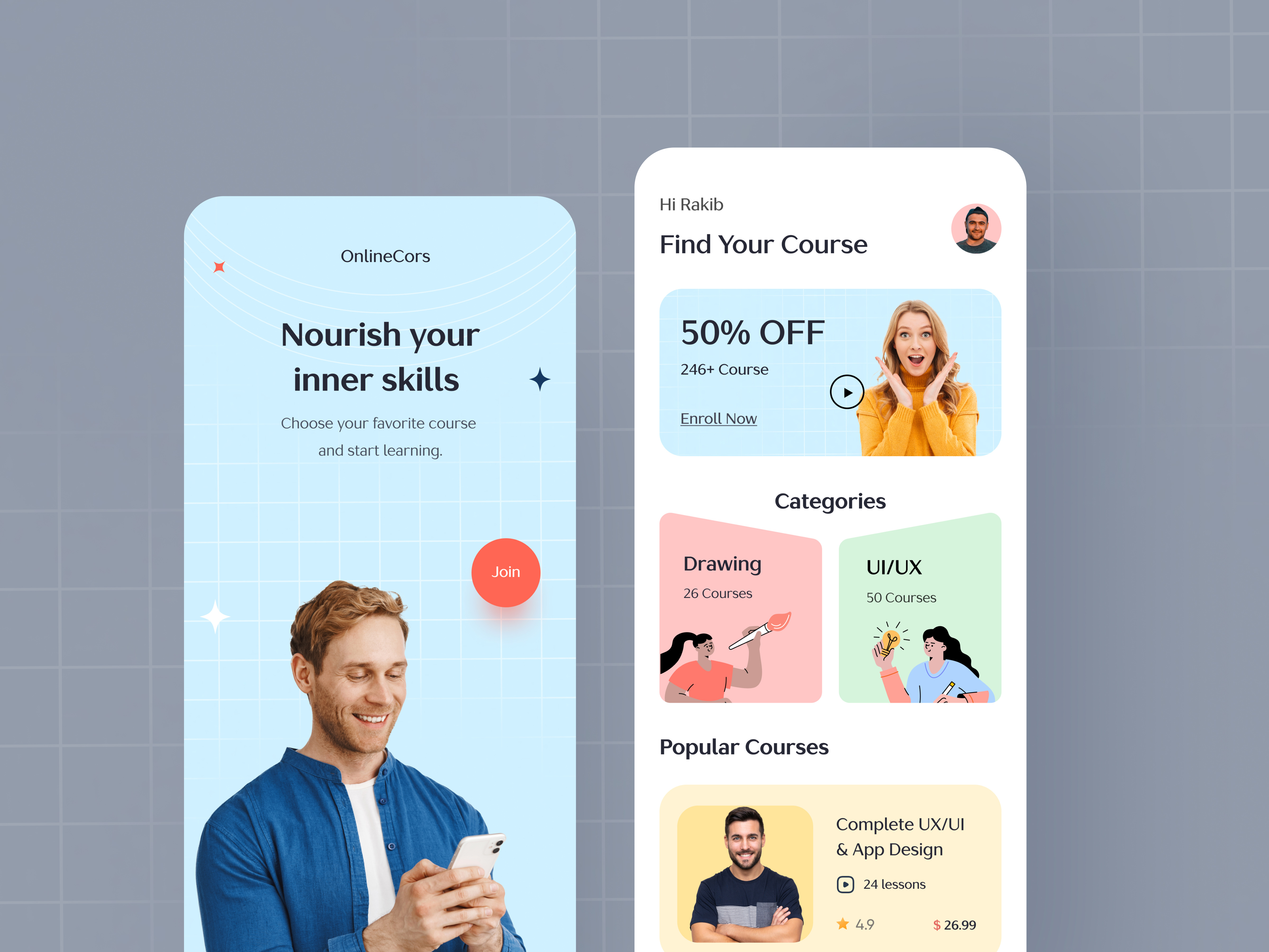 Online Course App by Rakib Kowshar for Orizon: UI/UX Design Agency on ...