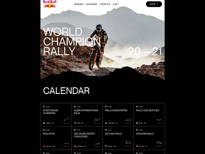 World Champion Rally behance design interface ui ux web webdesign
