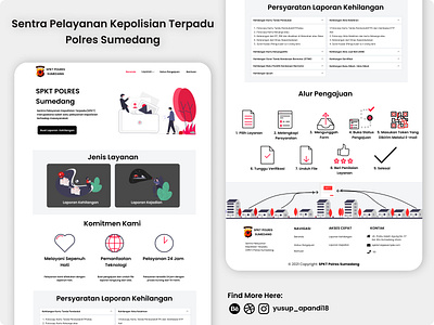 Single Web Page For SPKT Polres Sumedang app design e goverment indonesia red service ui uiux ux web web design white