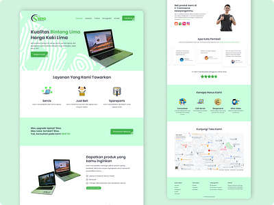 Single Page Website For Computer Services and Sales computer e commerce graphic design green singlepage ui ux web website white