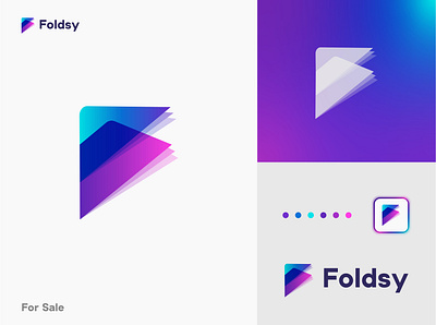 Foldsy logo | Modern logo | F letter logo abstract branding colorful creative logo design f letter logo folding foldsy logo gradient icon letter f lettermark logo logo design logo designer logo maker logotype meaningful logo modern logo symbol