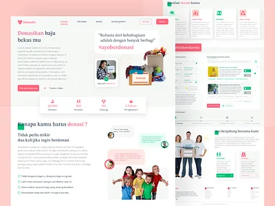 Landing page website donation clothes design donation form help landing page minimal ui uiux design volunteer web web design