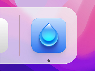 Water Drop Icon android aqua figma icon illustration mac os monterey os x photoshop skeuomorphism smartisan ui zklm0000