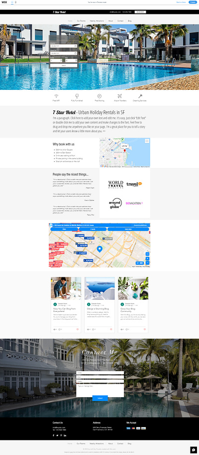 Wix Hotel Booking website design hotel booking logistics website wix hotel website