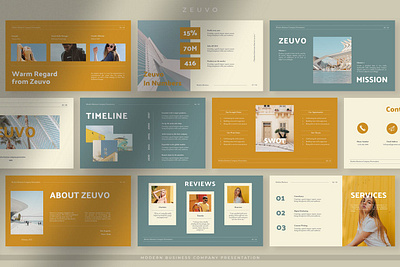 Zeuvo Multipurpose Template clean colorful company corporate google slides keynote modern multipurpose multipurpose template photography pitch deck portfolio powerpoint presentation studio template unique web design web development website