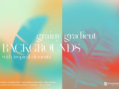 Tropical Gradient Backgrounds 3d aesthetic aesthetics art background backgrounds color colorful design elements exotic gradient gradients graphic elements illustration logo texture textures tropical vibrant