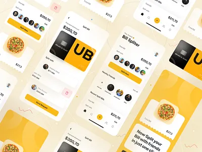 Bill Split App UI amirbaqian bill bill split app bill splitting clean cuberto design finance app food mobile online food online payment order food payments request sajon splitting ui8 uiamjad wallet app