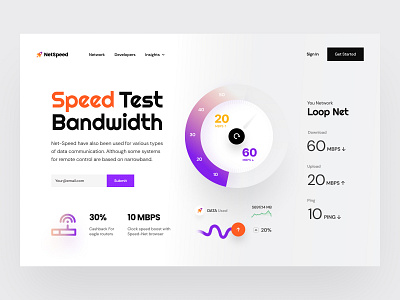 NetSpeed Header header header design header ui landing page modern network trending ui uihut uiux visual design web webdesign website