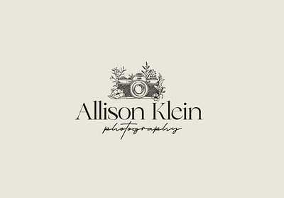 Allison Klein Photography Logo Design bloom botanical branding camera design drawing feminine floral hand drawn hipster illustration leaves lens logo nature photo photography stylish vector vintage