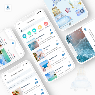 Travel App Bosnia Lens app design graphic design ui ux